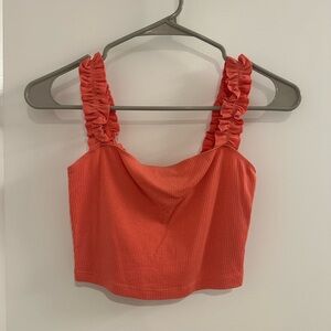 Sunday Best Vibrant Red Ruffle Crop Top